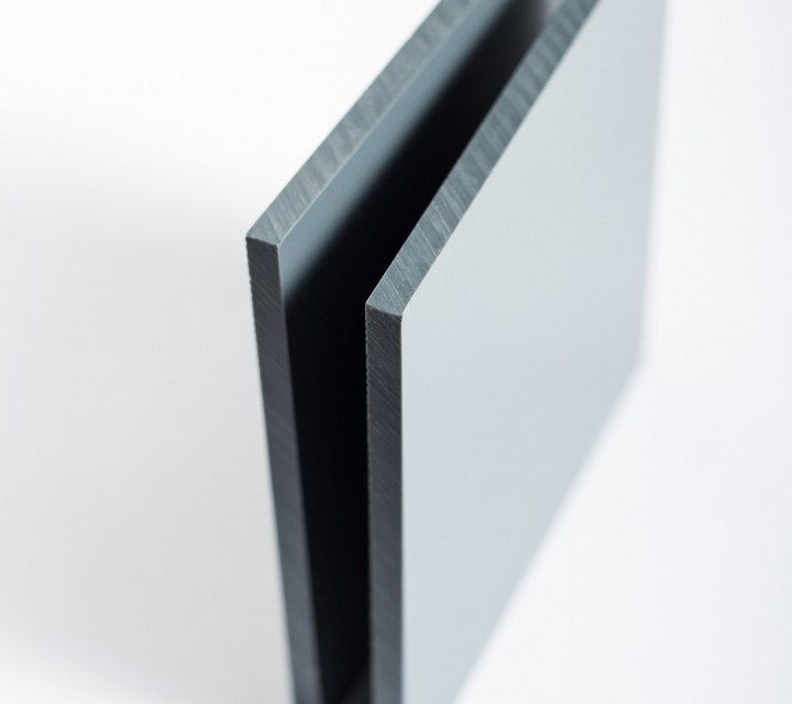 Planchas de PVC compacto gris a medida